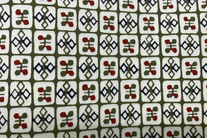 Yuzen Paper Katazome Square Pattern Green A141
