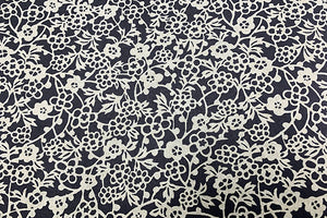 Yuzen Paper Beige Flower on Black 10683