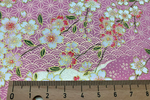 Yuzen Paper Sakura Branch on Pink 7932