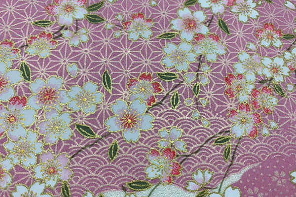 Yuzen Paper Sakura Branch on Pink 7932