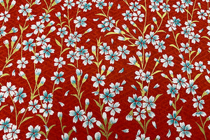 Yuzen Paper Flower on Red 8564