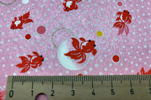 Yuzen Paper Gold Fish on Pearl Pink 8783