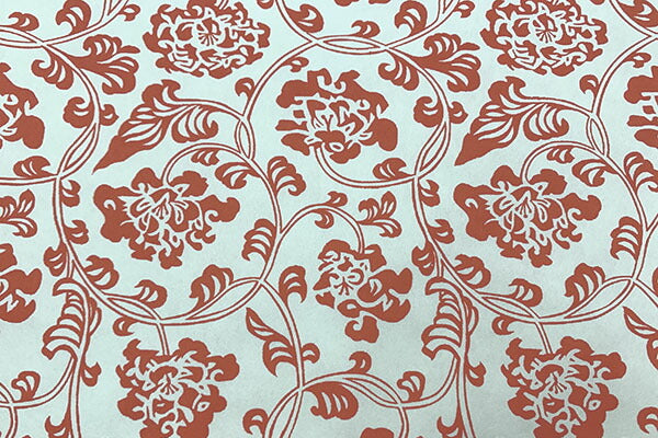 Yuzen Paper Red Arabesque on White 790