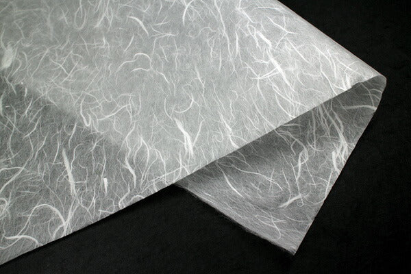 Thai Metallic Thread Unryu/Mulberry Paper - WHITE w/ Silver Thread