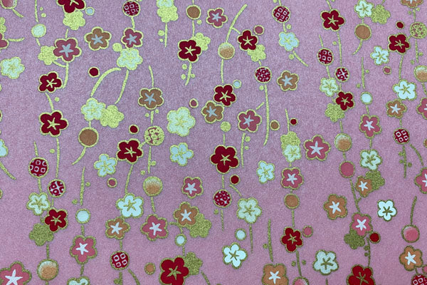 Yuzen Paper Flower on Pink 4-6