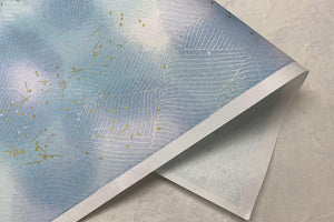 Yuzen Paper Wave on Blue Gradation Bokashi 4