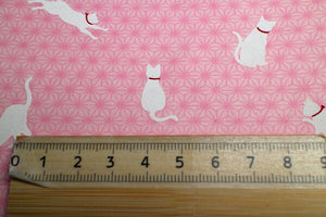 Yuzen Paper Black Cat on Pink T11149