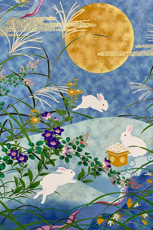 Yuzen Sougara Half size Rabbit and Moon 40