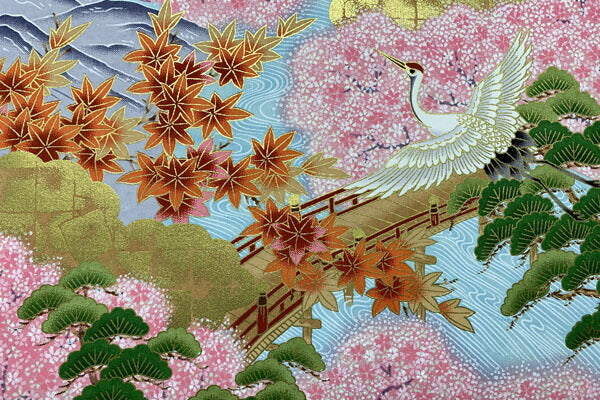 Yuzen Sougara 1/3 size Cherry blossoms and Crane