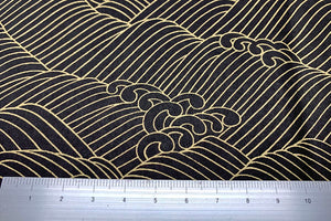 Yuzen Paper Gold Wave on Black 620