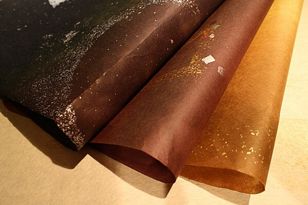 Colored Paper with Gold Flakes